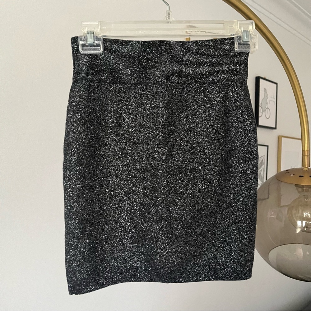 Express Glitter Grey Skirt